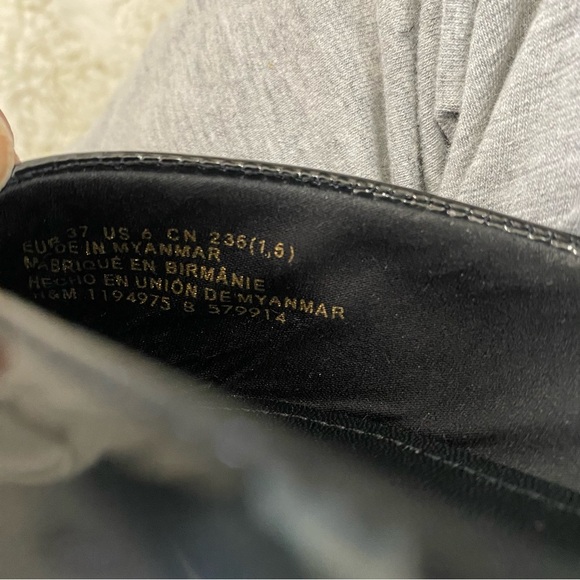 H&M Patent Faux Leather Black Pointed Toe Slingback Flats Sleek Design Size 6 - Picture 10 of 12